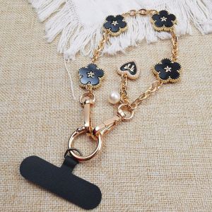 STATIONERY Pendant Mobile Phone Strap Flower Metal Chain Mobile Phone Lanyard Luxury Lanyard Handheld Cell Phone Chain Women/Lady/Girl