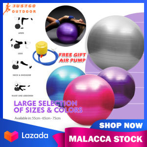 【FREE Air Pump】55/65/75CM Yoga Ball Fitness Balance Pilates PVC Anti-Slip Anti-burst Body Building Massage Training Gym Ball