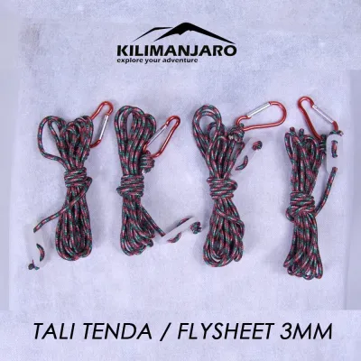 Paket Tali Flysheet Tenda Stopper Guyline 25 m 4 pcs