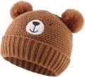 JANGANNSA Beruang Comel Bayi Beanie Bawal Bayi Lelaki Topi Bayi Kanak-kanak Kecil Musim Sejuk Berkait Beanies untuk Kanak-kanak Perempuan. 