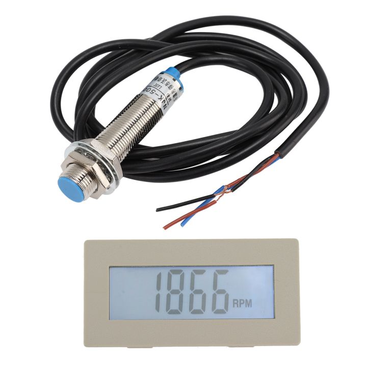 4 Digit LCD Tachometer, NPN Proximity Sensor Multifunctional with Wire