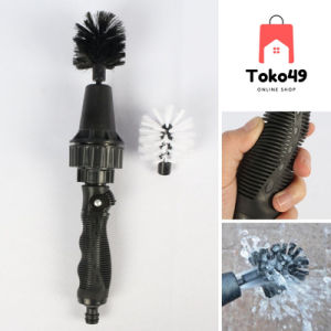 Sikat Semprot Pembersih Kendaraan Bermotor / Sepeda / Roda Mobil Motor Sepeda Serbaguna dengan Semprotan Air Berputar - HMB967