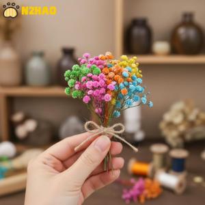 【N2HAO】 Groomsmen Buttonholes Mini Natural Dry Flowers Bouquet 1Pcs Wedding Bridesmaid Corsage Rustic Handmade Gift for Ceremony