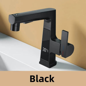 KESOL Digital Display Pull Out Bathroom Faucet Intelligent Temperature Sensor Brass Basin Faucet Cold Hot Water Lifting Sink Mixer Tap