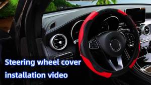 Universal Steering Wheel Cover 14.5-15 Inch PU Carbon Fiber Leather Auto Accessories No Inner Ring Easy Install
