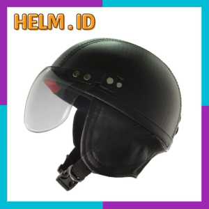 HELM.ID - HELM ANAK RETRO POLOS WARNA HITAM USIA 1-5 TAHUN KUALITAS TERBAIK FREE BUBBLE WRAP