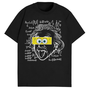 Kaos Oversize Pria Wanita Enstein x Sponge Bob Baju Kartun Oversized Bahan Katun Combed 24s