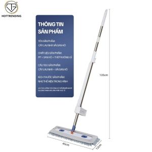 Cây Lau Nhà San Hô Tự Vắt 45x12CM Xoay 360 Độ Lau Tường Lau Sàn Nhà Sạch Sẽ Nhanh Chóng