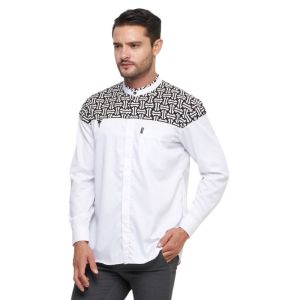 PROMO!!!BAJU KOKO PUTIH LEGAN PANJANG S M L XL XXL KOMBINASI BATIK TERBARU 2023