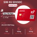 Sim 5G Viettel M2M Nạp Tiền Hàng Tháng - Data 5GB/Ngày - 1 Tỷ GB Dùng Lắp Điện Thoại , Cục Phát Wifi 4G, Màn Hình Android Ô tô | Gói SD125 - SD150C - SD200 - MXH80Y - MXH100Y . FREESHIP - CHƯA KÍCH HOẠT. 