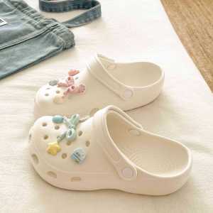 [Free Shipping] Everyday Commute Ins Yogurt Bow Sweet Closed-Toe EVA Lightweight Breathable Clogs For Women
