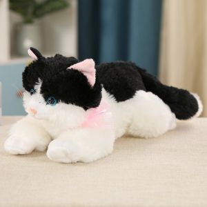 AKZDXE 30CM Simulation Cat Plush Toys Soft Fluffy Realistic Meowing Cat Plush Doll Cute Voiced Cat Doll Kid Birthday Gift