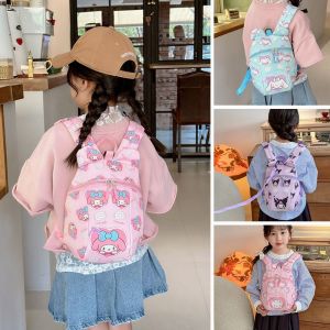 1pcs Kuromi Backpack Cartoon School Bags Kindergarten Bag Kitty My Melody Prevent Loss Kids Backpack Lightweight Childrens Travel Backpack