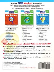 KUMON STEM MISSIONS: Physical, Life & Earth Science Workbooks