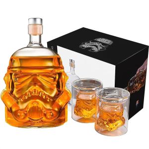 FFBH Whiskey Flask Carafe Decanter Whiskey Glasses Whiskey Carafe TableWare Wine Bottle for Wine Liquor Scotch Bourbon Brandy 750ML N7Y3P