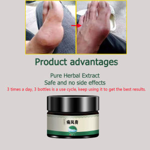 Medical gout cream relieves pain reduces uric acid removes crystals enhances local metabolism quickly reduces swelling and relieves rheumatoid arthritis.