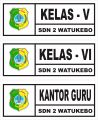 PAPAN NAMA KELAS STIKER FREE DESAIN. 