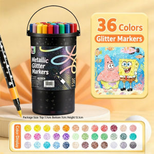 Glitter Marker Pen Set 24 36 48 60 Colors Water Based Acrylic Kids Art Scrapbook DIY Malaysia