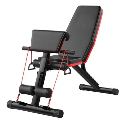 Kursi Alat Fitness Gym Bench Press Abdominal Muscle Exercise Foldable Black