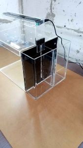 CUSTOM AQUARIUM TANK ACRYLIC 35X20X20 PLUS RUANG FILTER - LAMPU LED DAN TUTUP AQUARIUM (BAYAR DITEMPAT/COD)