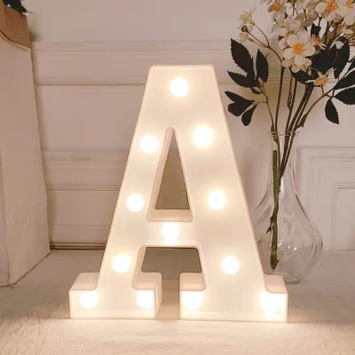 Letter LED Lights DIY Symbol Sign Heart Name Light Romantic Proposal Home Decor Luminous Number Lamp Night Light For Wedding Birthday Christmas Birthday Party Valentines Gift Ideas Wedding Decorations Set Fairy Lights