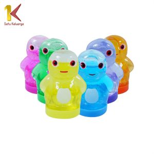 Satu Keluarga Mainan Slime Karakter Gliter Warna Warni M336 Crystal Slime Glitter Motif / Slime Jelly Clear Kids Toys Import