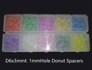 6X3mm Donut Spacer Spacers Acrylic Wheel bead Button beads DIY Bracelet Keychain Jewelry Accessories