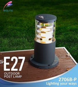 BIGLITE 2706B-P SB/SV OUTDOOR POST LAMPS E27*1 CONTEMPORARY LIGHTS