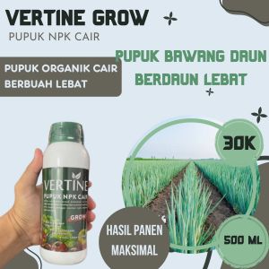 OBAT PELEBAT BAWANG DAUN  VERTINE GROW isi 500 ML Obat Pelebat Daun Pada Bawang -  Pupuk Cair Meningkatkan Pertumbuhan Bawang Daun  - Pupuk Mempercepat Sayuran Bawang Daun  Berbuah Banyak Dan Sehat Tahan Di Musim Hujan