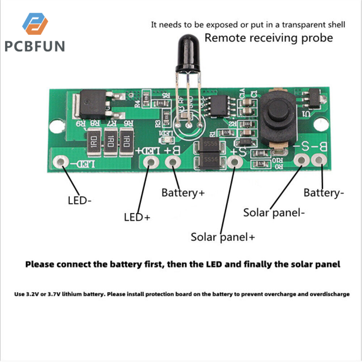 pcbfun แผงควบคุมระยะไกล3.2V3.7V ลดพลังงานอัตโนมัติ,ตัวควบคุมแผงวงจรไฟ ...