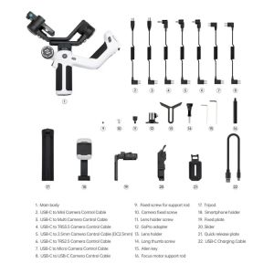 FeiyuTech SCORP Mini 2 All-in-One 3 Axis Anti Shake Pan Tilt Mobile Phone Camera Card Machine Sports Camera Multifunctional Stabilizer