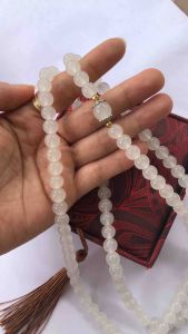 Chuỗi Vòng Tràng Hạt Mã Não Trắng 108 Hạt Dùng Đeo Tay Đeo Cổ Tụng Kinh Niệm Phật Đi Chùa