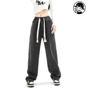 Celana Jeans Wanita Loose Highwaist Korean Style Celana Kulot Wanita Retro Terbaru