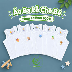 COMBO 5 Áo ba lỗ trắng thun cotton 100% cho bé gái & bé trai (5-28kg)
