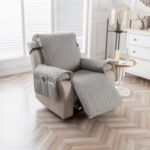 1 Seater Waterproof Recliner Sofa Cover With Pocket Slipcover Anti-Slip Washable Furniture Protector Couch Cover Sofa Cushion