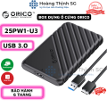 Box ổ cứng ssd, hộp đựng ổ cứng hdd 2.5in loại 3.0 Orico 25PW1-U3, dùng làm ổ cứng di động, bảo hành 6 tháng. 