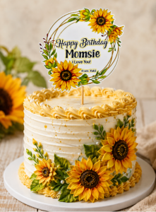 Sunflower theme cake topper