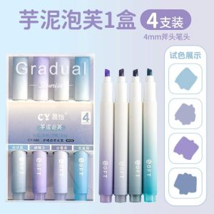 4 ชิ้น/เซ็ตสีพาสเทล Macaron Highlighter ปากกา Marker ปากกาเรืองแสงปากกาวาด Highlighters น่ารักเครื่องเขียนโรงเรียนอุปกรณ์