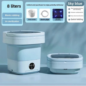 8L Mini Washing Machine With Drain Portable Washing Machine For Socks Underwear Panties Washer Mesin Basuh