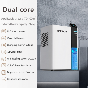 【VOLTO】120sqm Large Room Dehumidifier – 2.5L Heavy Duty with Air Purifier Dual Core System Dual Drainage LED Display Moisture Absorber for Home Closet Basement Mold Removal Clothes Drying Silent Household Use
