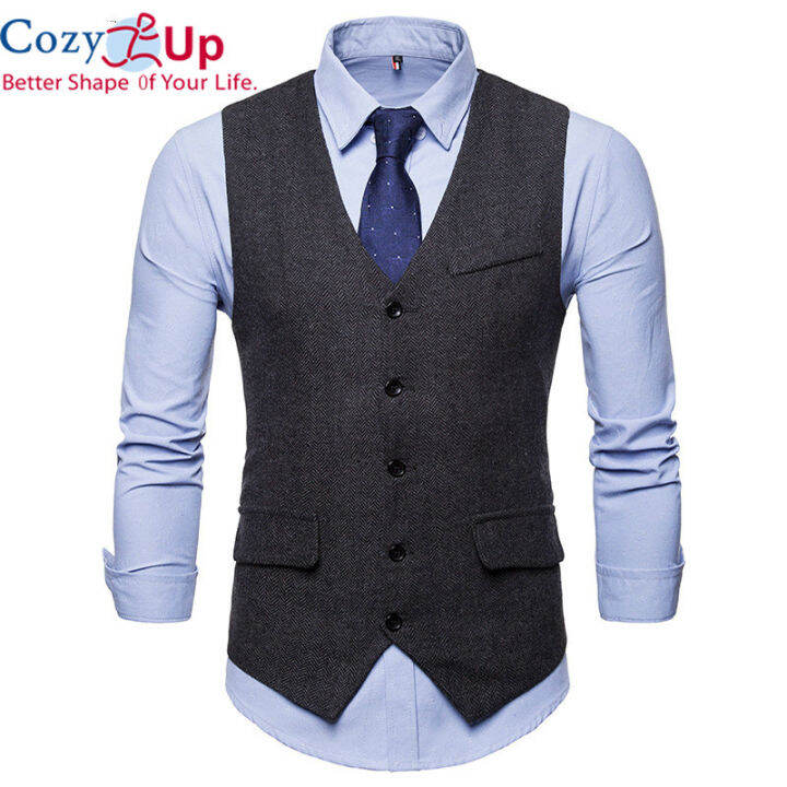 Cozy Up Dress Vests Men Herringbone Chalecos Para Hombre Suit Vest Male ...