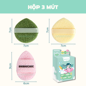 Bông Mút Bọt Biển Rửa Mặt BEBECHIC Mềm Mại Hỗ Trợ Tạo Bọt Làm Sạch Da Mặt Hiệu Quả (Hộp 3 Mút)