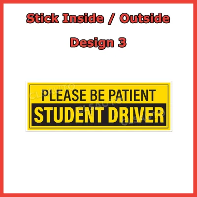 Car Sticker Student Driver Learning to Drive License Lesen P Pelajar