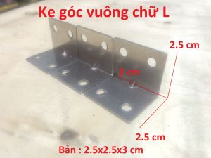 10 Ke góc vuông INOX chữ L bản rộng 3 cm ( 2.5x2.5x3 cm )