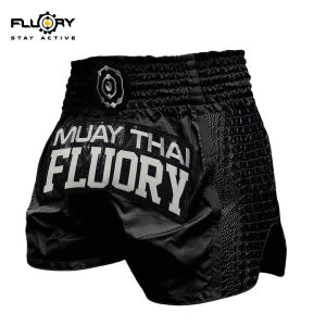 FLUORY Muay Thai Shorts Kids Sanda Shorts Kickboxing Mixed Martial Arts Adult Training Boxing Crocodile Skin Style MMA Short