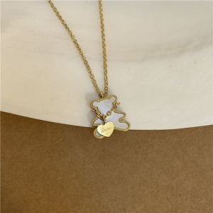 QIWANBA19 Tính cách Tao nhã Quà tặng trang sức Hạt Hình học Thép titan Cổ điển Chuỗi xương đòn trái tim Vòng cổ phong cách Hàn Quốc Vòng cổ nữ Chịu đựng