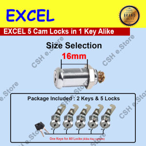 5 Cam Lock Cabinet Lock Drawer Lock Mail Box Lock with 2 Alike Keys ONE KEY FOR ALL LOCK