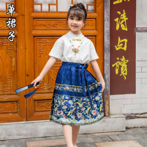 ＜906＞2024 ชุดแม่ลูกชุดฤดูร้อนใหม่ชุดแม่ลูกชุดกระโปรงหน้าม้าชุดฮั่นฟู่จีนชุดถังสไตล์โบราณชุดนางฟ้าสุดๆ