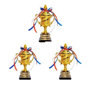 Customizable 1/3/5 PackKids Gold Trophy Award Small Plastic 7 Inch Soccer Trophy Cup for Winners and Sports Kids