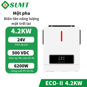 ECO II Biến Tần Năng Lượng Mặt Trời Hybrid 4.2KW Sóng Sin Chuẩn MPPT 120A Hỗ Trợ On Grid Off Grid WiFi GPRS Đầu Ra Kép Tương Thích Pin Lithium